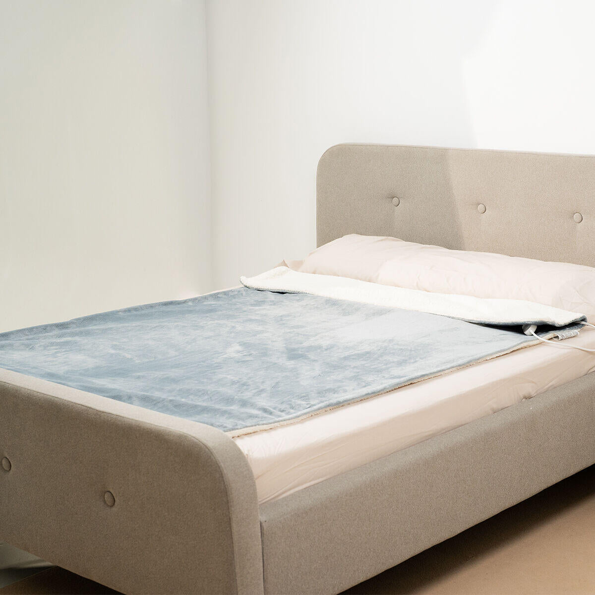 🔥 Manta Eléctrica Reversible Heklet Blanco Gris 130 x 180cm 160W