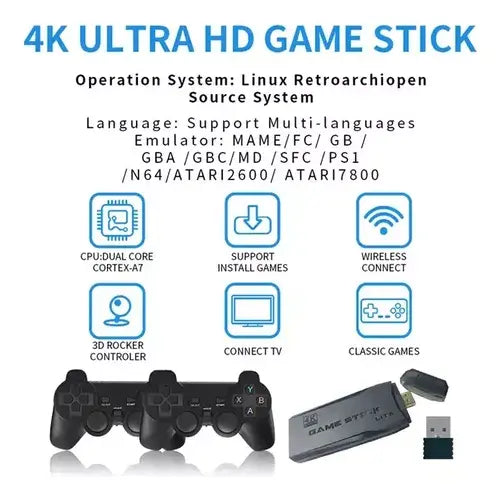 🎮 Game Stick 4K – Retro Gaming en Alta Definición
