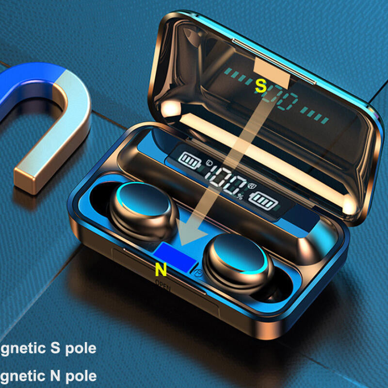 🎧 Auriculares Deportivos F9 con Pantalla LED y Estuche de Carga 2000mAh