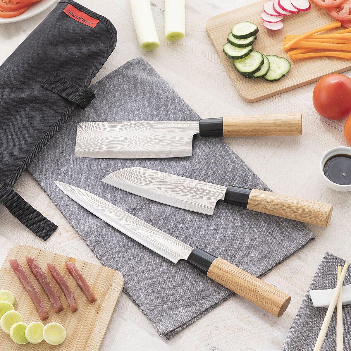 🔪 Set Profesional de Cuchillos con Funda de Transporte