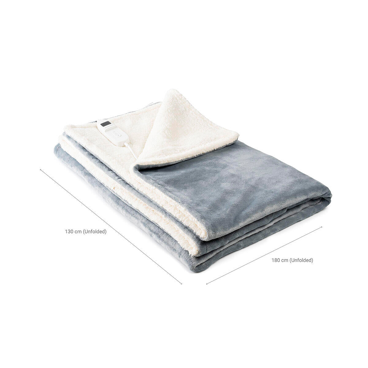 🔥 Manta Eléctrica Reversible Heklet Blanco Gris 130 x 180cm 160W