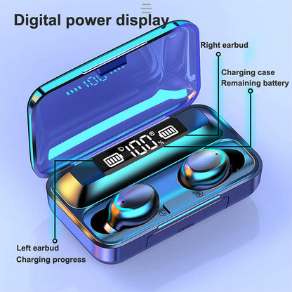 🎧 Auriculares Deportivos F9 con Pantalla LED y Estuche de Carga 2000mAh
